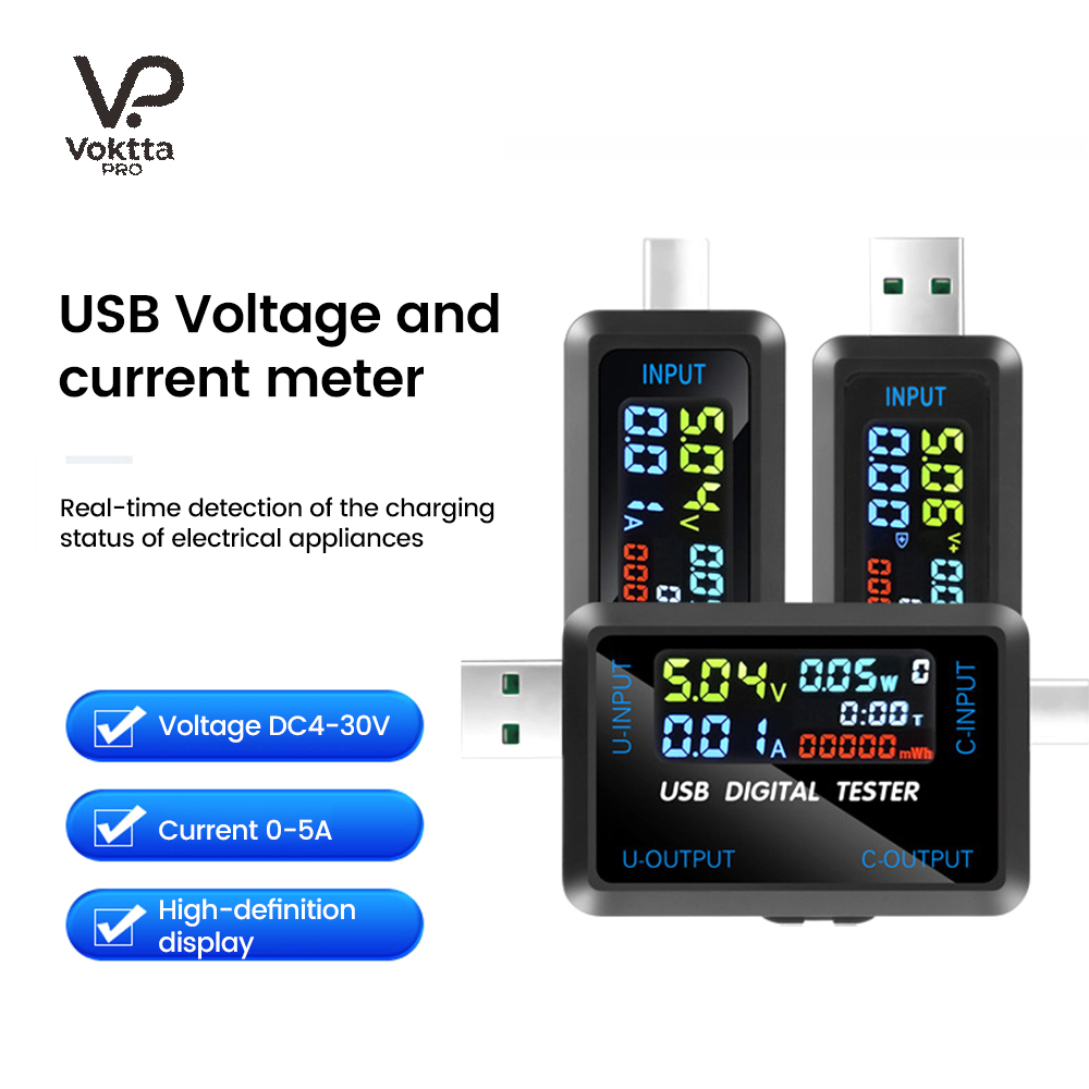 Usb Ammeter Tester - USBテスター 10 in 1 DCデジタル電圧計 電流計