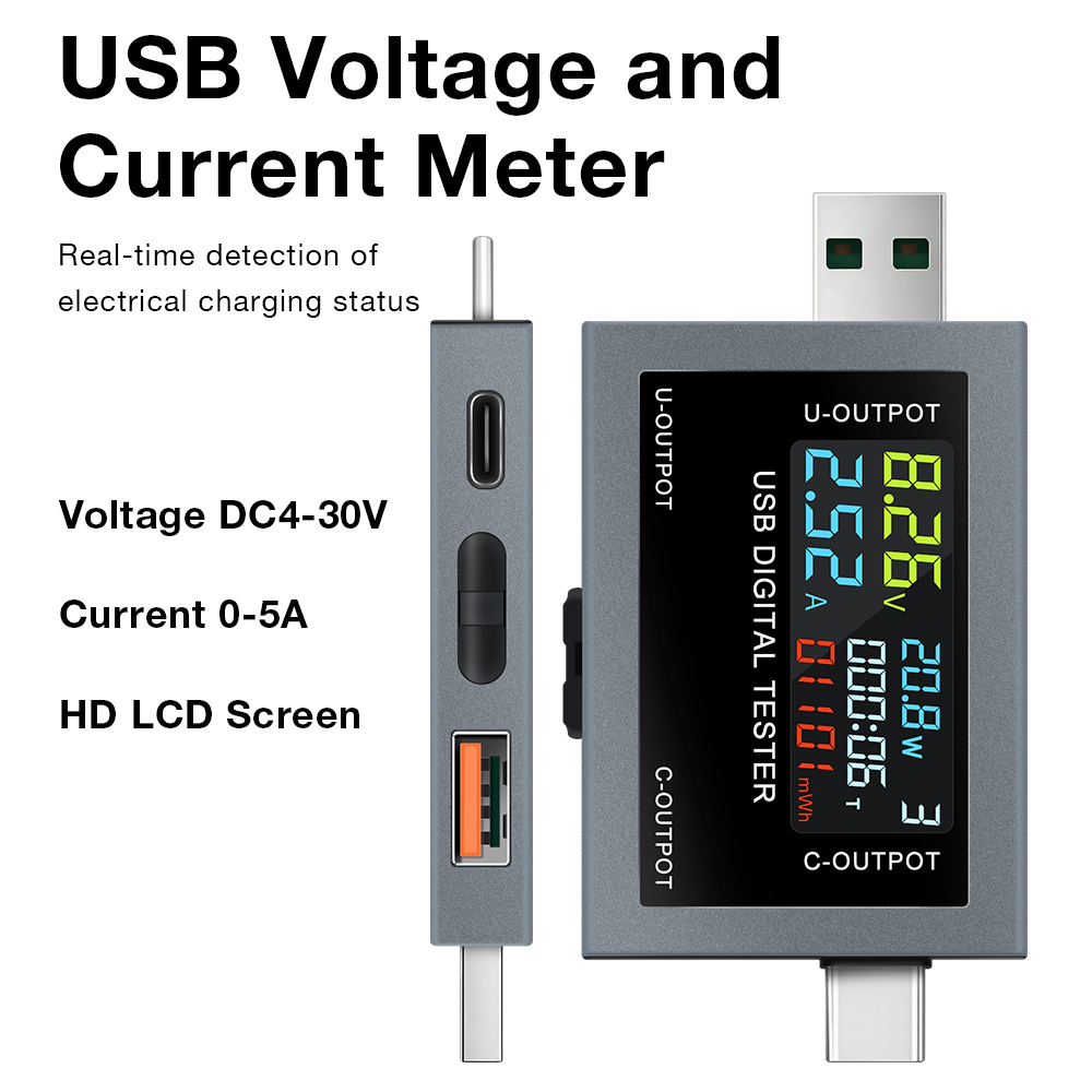 Usb Ammeter Tester - USB Type-C 充電テスター DC 4.5-50V 0-8A