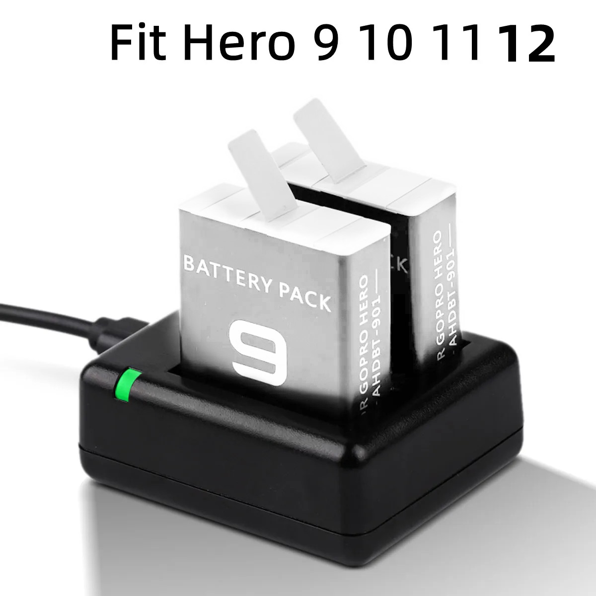 Gopro Action Camera Hero 12 Black - Gopro-デュアルバッテリー充電器12,完全なデコード,Ahdbt-901充電式バッテリー,GoProヒーロー11 10 9用,カメラアクセサリー