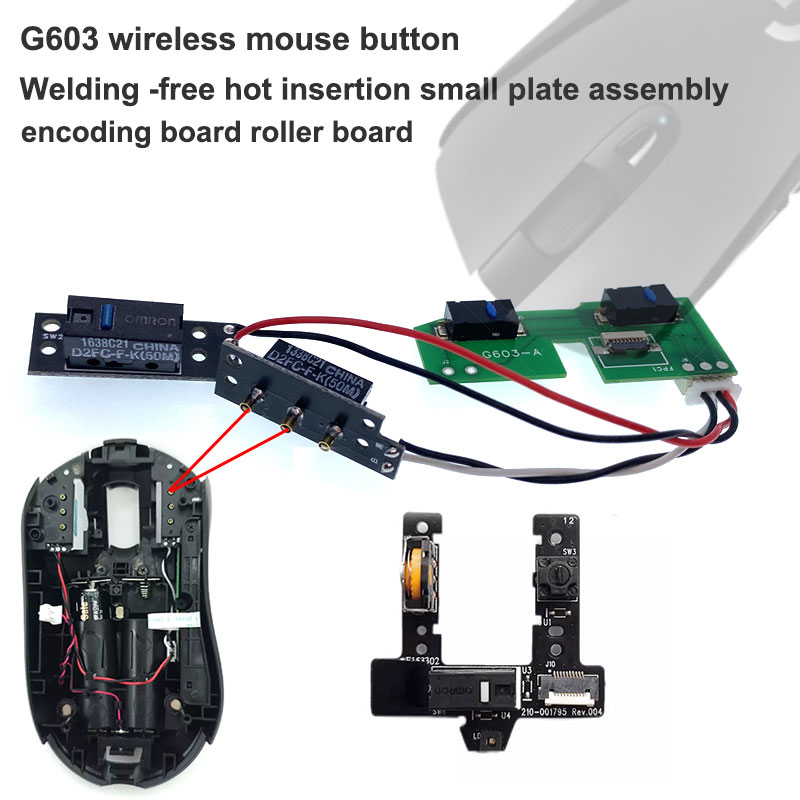 Electronics Repair Book - はんだ不要のホットスワップ可能なボタンボード/ローラーエンコーディングボードと互換性あり G603 マウス修理交換部品と互換性あり