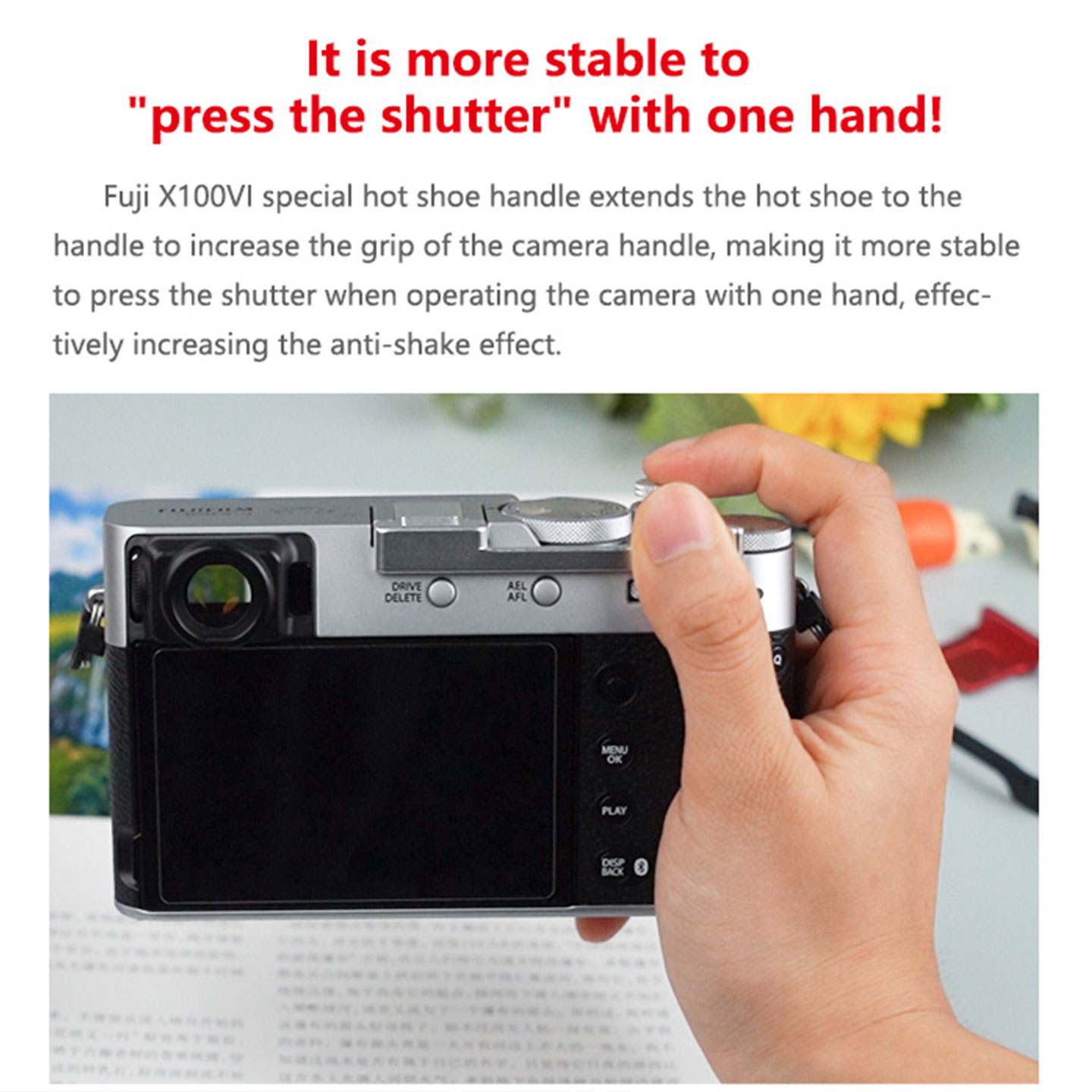 富士フイルム X100Vi ハンドルグリップ専用金属ホットシ - Fujifilm Camera X100Vi のレビューと価格
