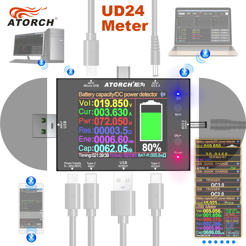 UD24 2.4インチUSBテスター DC5.5 Type- - Usb Ammeter Tester のレビューと価格
