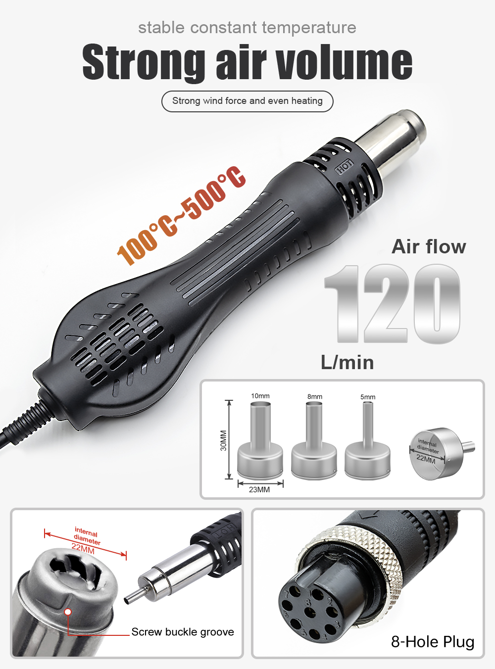 JCD ホットエアガン 858D 700W BGAリワークは - Hot Air Station 858 のレビューと価格