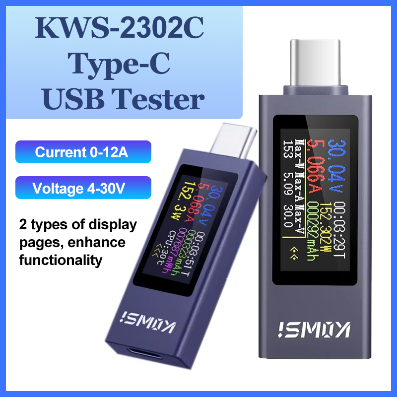 KWS-2302C Type-C USB テスター多機能デジ - Usb Ammeter Tester のレビューと価格