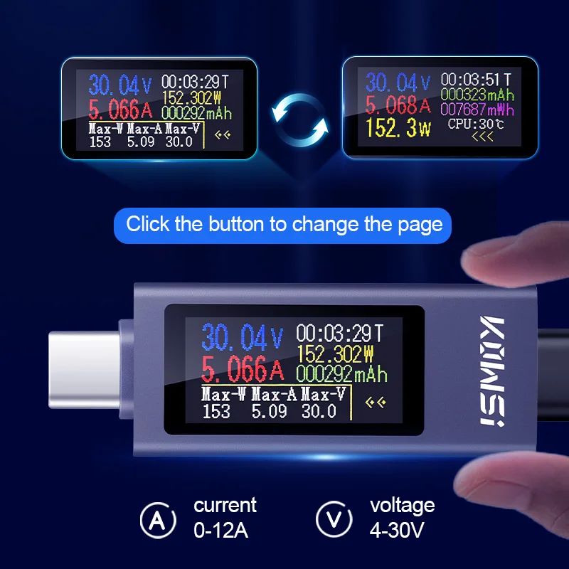 KWS-2302C Type-C USB テスター多機能デジ - Usb Ammeter Tester のレビューと価格