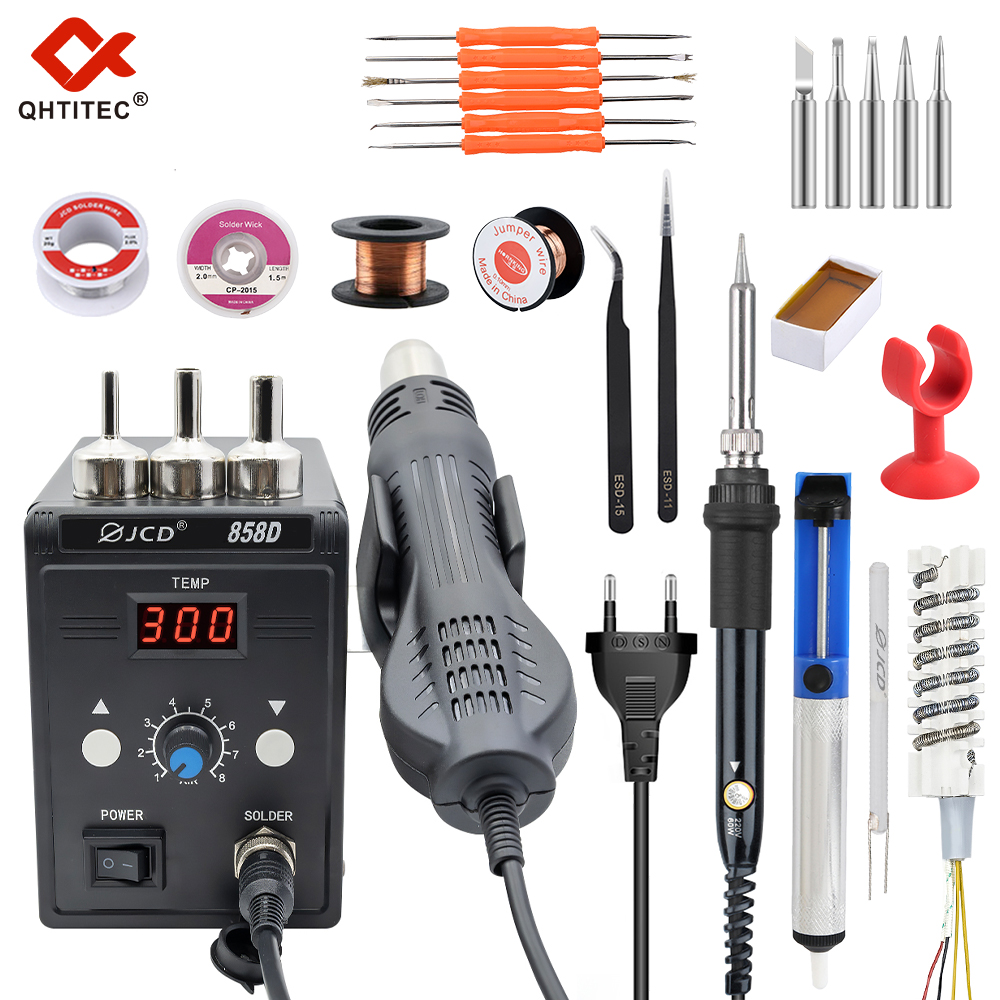 Jcd-ホットエアガンの再加工溶接ステーション,858d,b - Hot Air Station 858 のレビューと価格