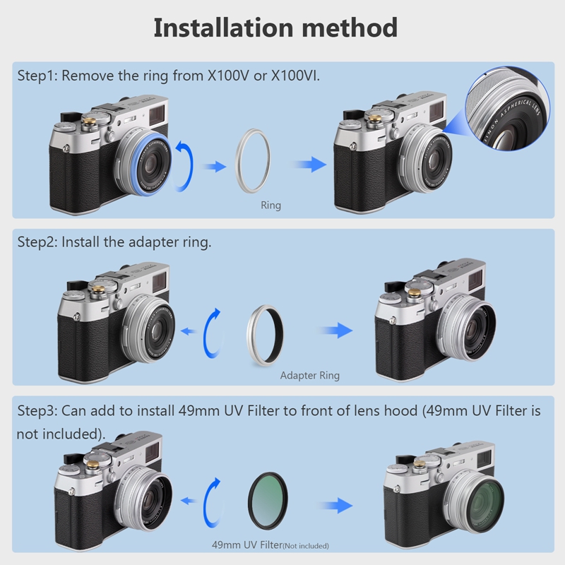 Fujifilm、シルバー、49mm、uv、cpl、ND、A - Fujifilm Camera X100Vi のレビューと価格