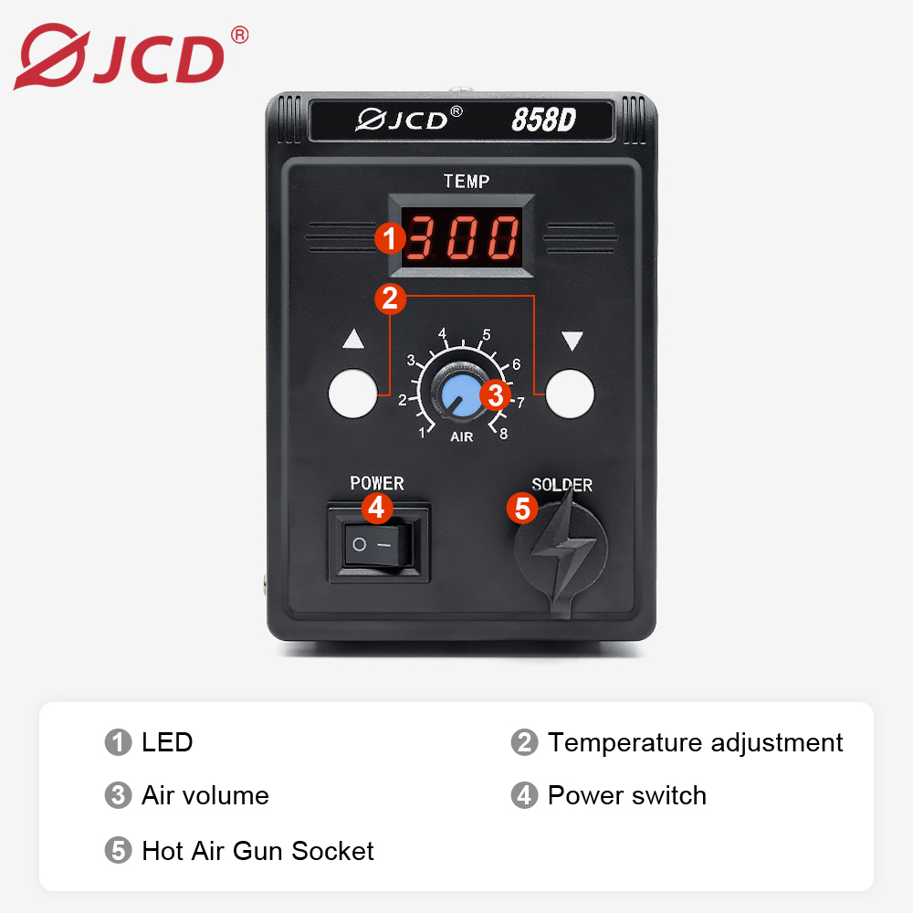JCD ホットエアガン 858D 700 ワット BGA リ - Hot Air Station 858 のレビューと価格